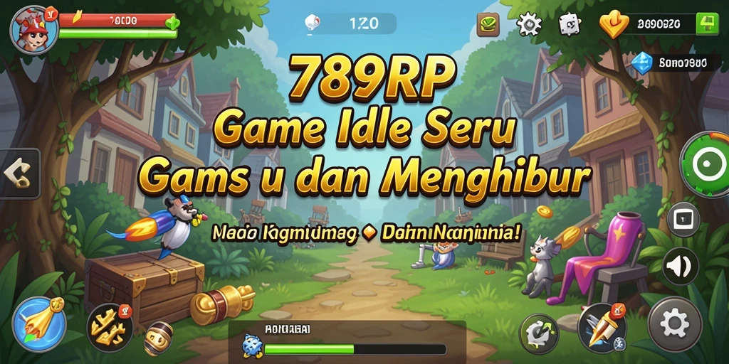 Tampilan gameplay menarik game Idle 789RP dengan karakter berwarna-warni.