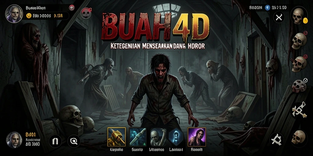 Screenshot gameplay BUAH4D menampilkan suasana horor yang mendebarkan.