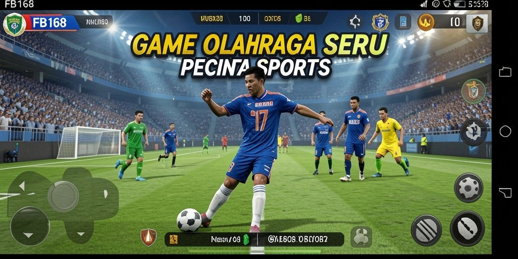 Screenshot gameplay FB168 menampilkan aksi olahraga yang intens.