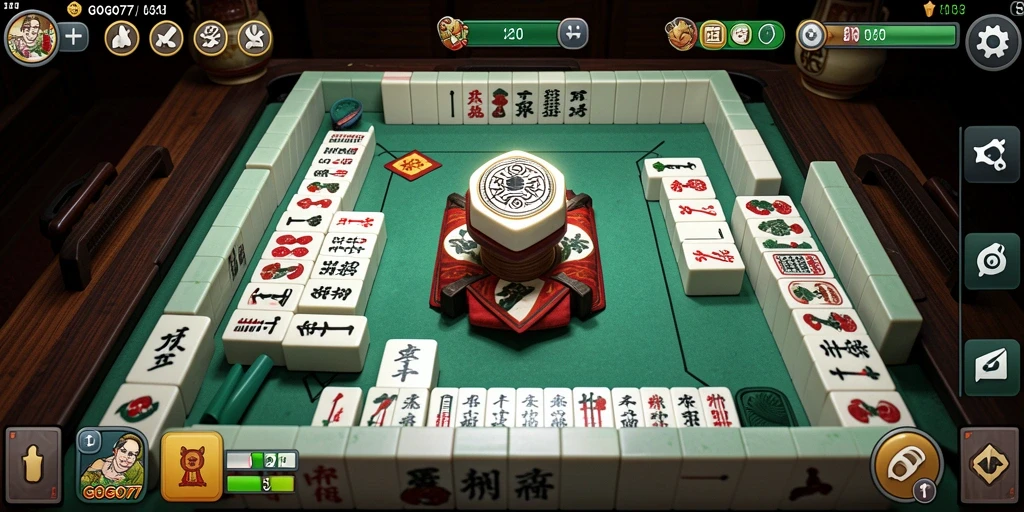 Screenshot GOGO77 menampilkan aksi seru permainan Mahjong yang menarik.