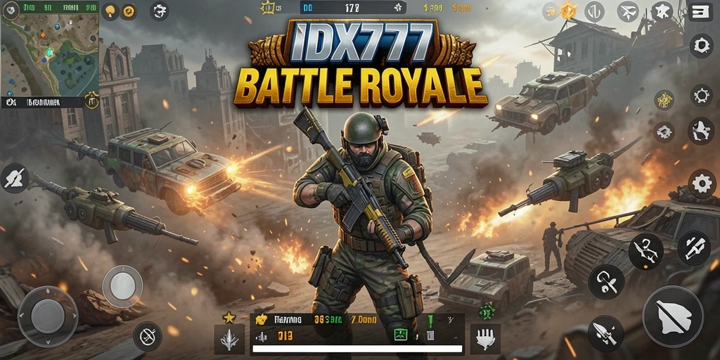 Gameplay intens dengan aksi Battle Royale yang mendebarkan di IDX777.