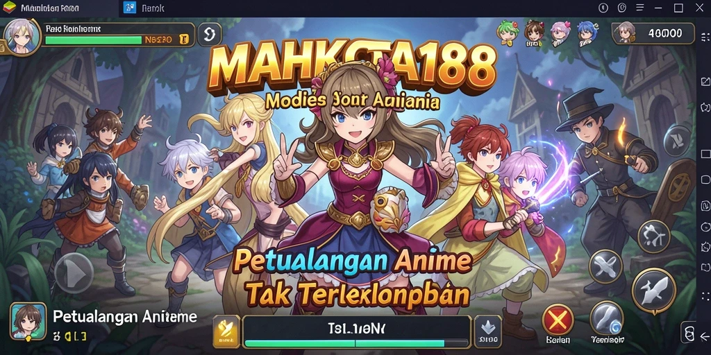 Gambaran gameplay seru dalam MAHKOTA188 dengan karakter Anime yang penuh aksi.