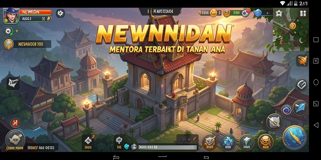 Screenshot gameplay NEWIDN yang menampilkan aksi pertahanan menara yang seru.