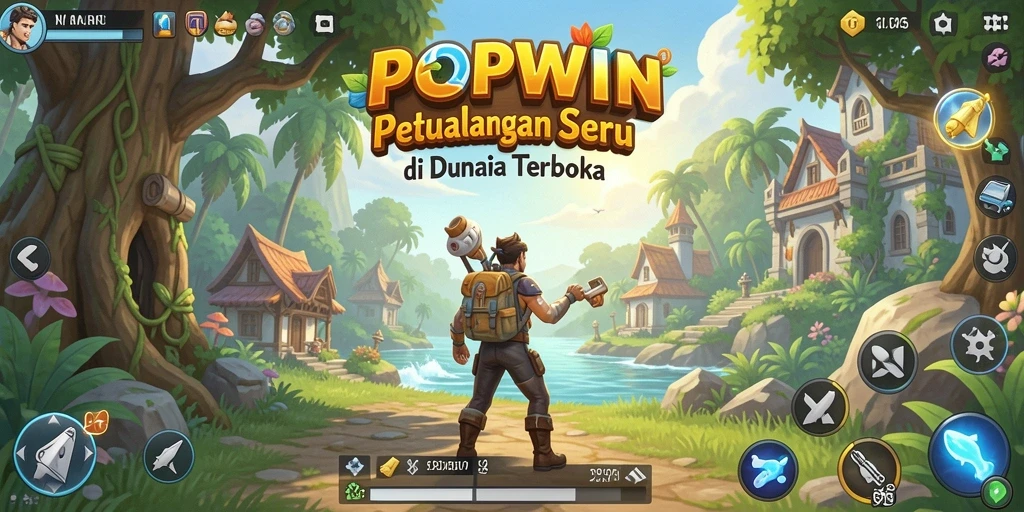 Tampilan gameplay POPWIN yang menakjubkan dalam dunia terbuka.