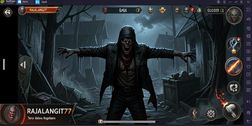 Tangkapan layar menunjukkan pengalaman gameplay mencekam dari RAJALANGIT77.