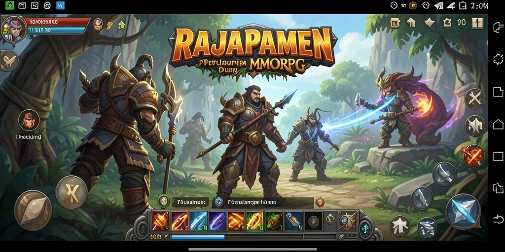 Screenshot gameplay RAJAPAMEN menunjukkan aksi pertarungan yang mendebarkan dalam dunia MMORPG.