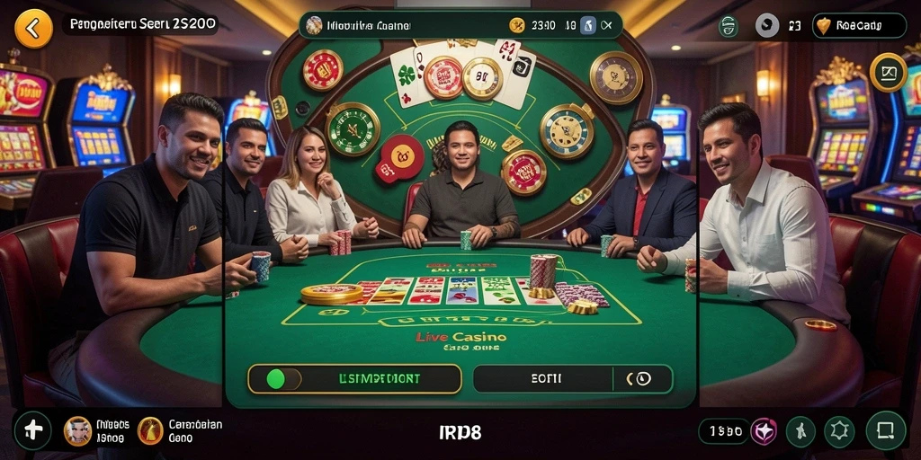 Tampilan screenshot gameplay Live Casino RP8 yang menegangkan.