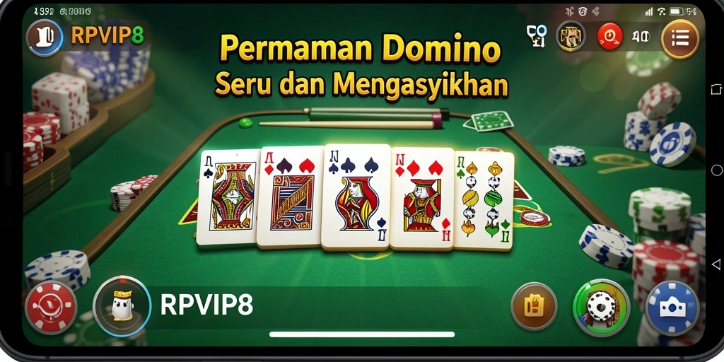 Tampilan gameplay RPVIP8 yang menegangkan dalam permainan Domino.