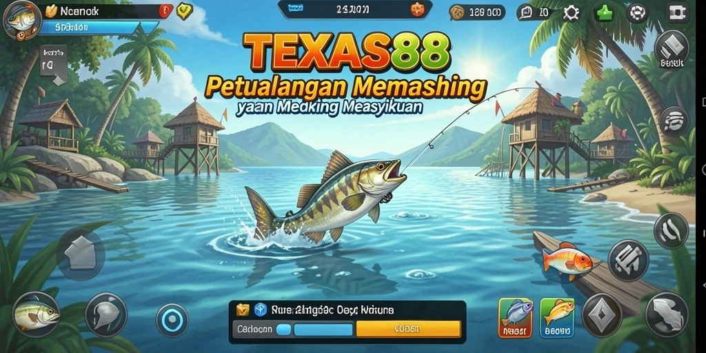 Tampilan gameplay TEXAS88 yang menampilkan aksi memancing yang seru dan menantang.